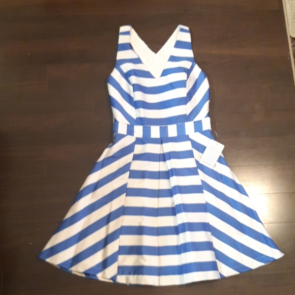 SOLD - Adelyn Rae Cross Back Fit and Flare Dress - Picture 3 of 5